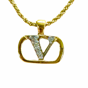 Valentino Garavani V Logo Necklace